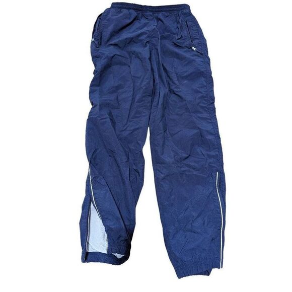 Lands End Men's Navy Blue Side Seam Zipper Sweatpants Warm Up Pants Size Medium - Picture 1 of 7